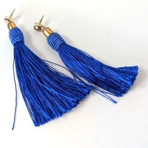 Tassel Earrings Cobalt Blue